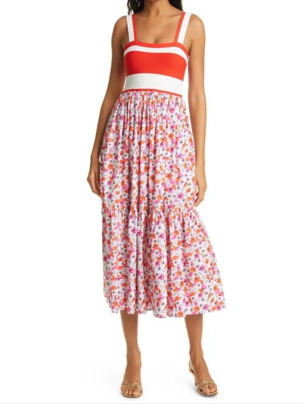 Tanya Taylor Gianna Mixed Print Sundress Size Small